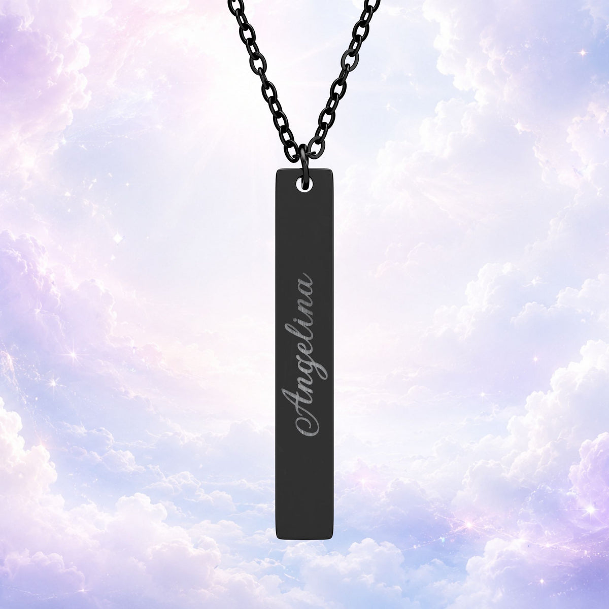 Personalized Vertical Bar Pendant Necklace