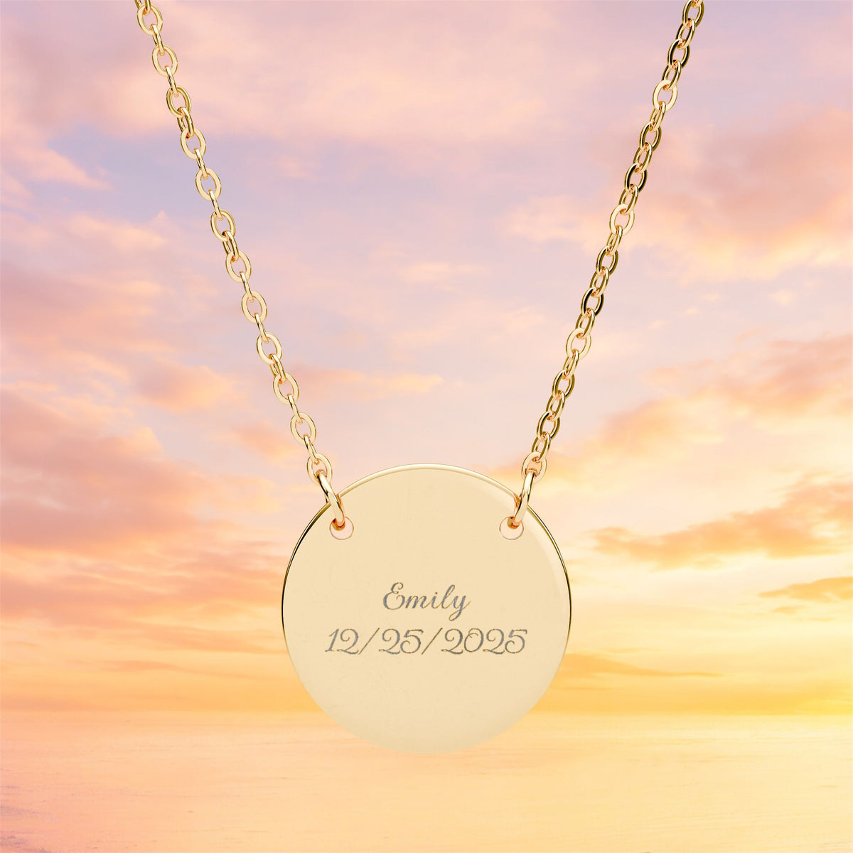 Personalized Circle Name Pendant Necklace