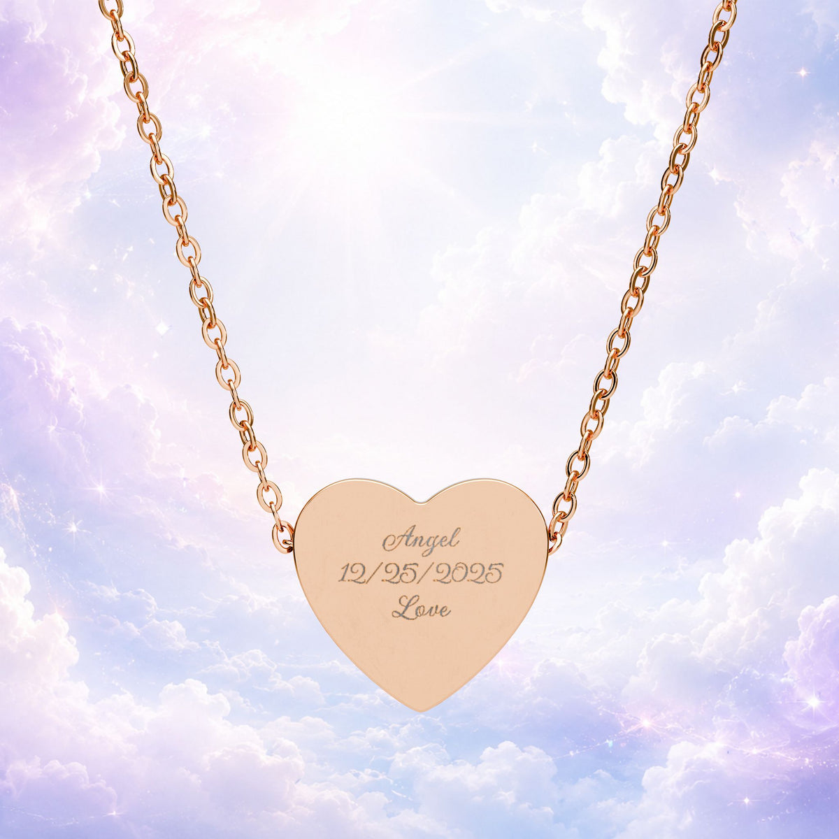Personalized Engraved Heart Pendant Necklace