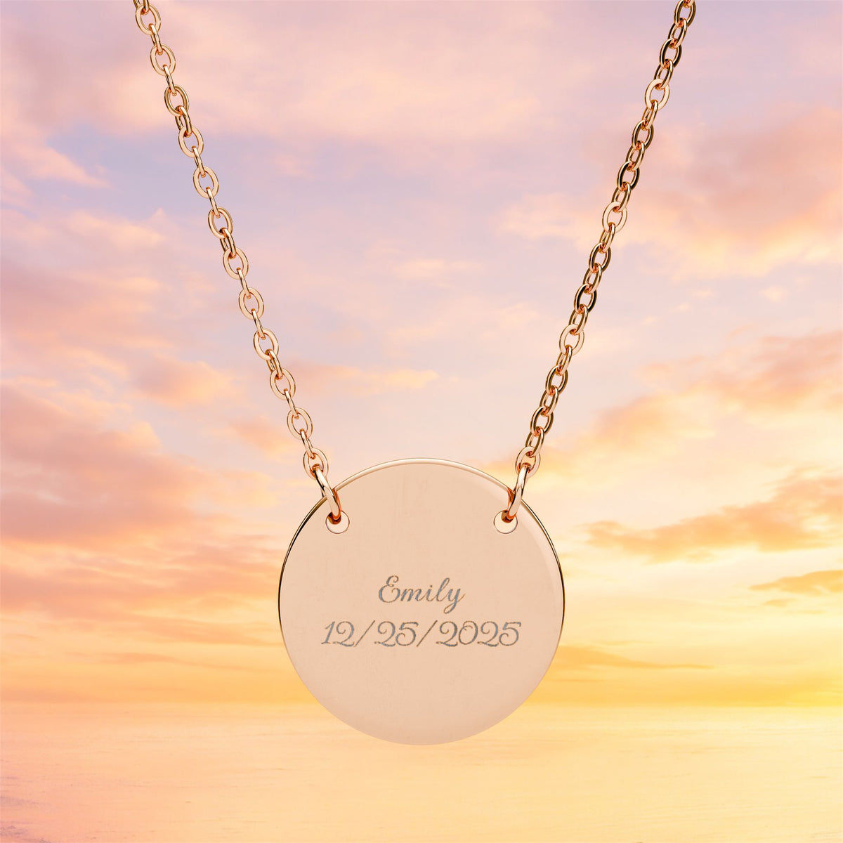 Personalized Circle Name Pendant Necklace