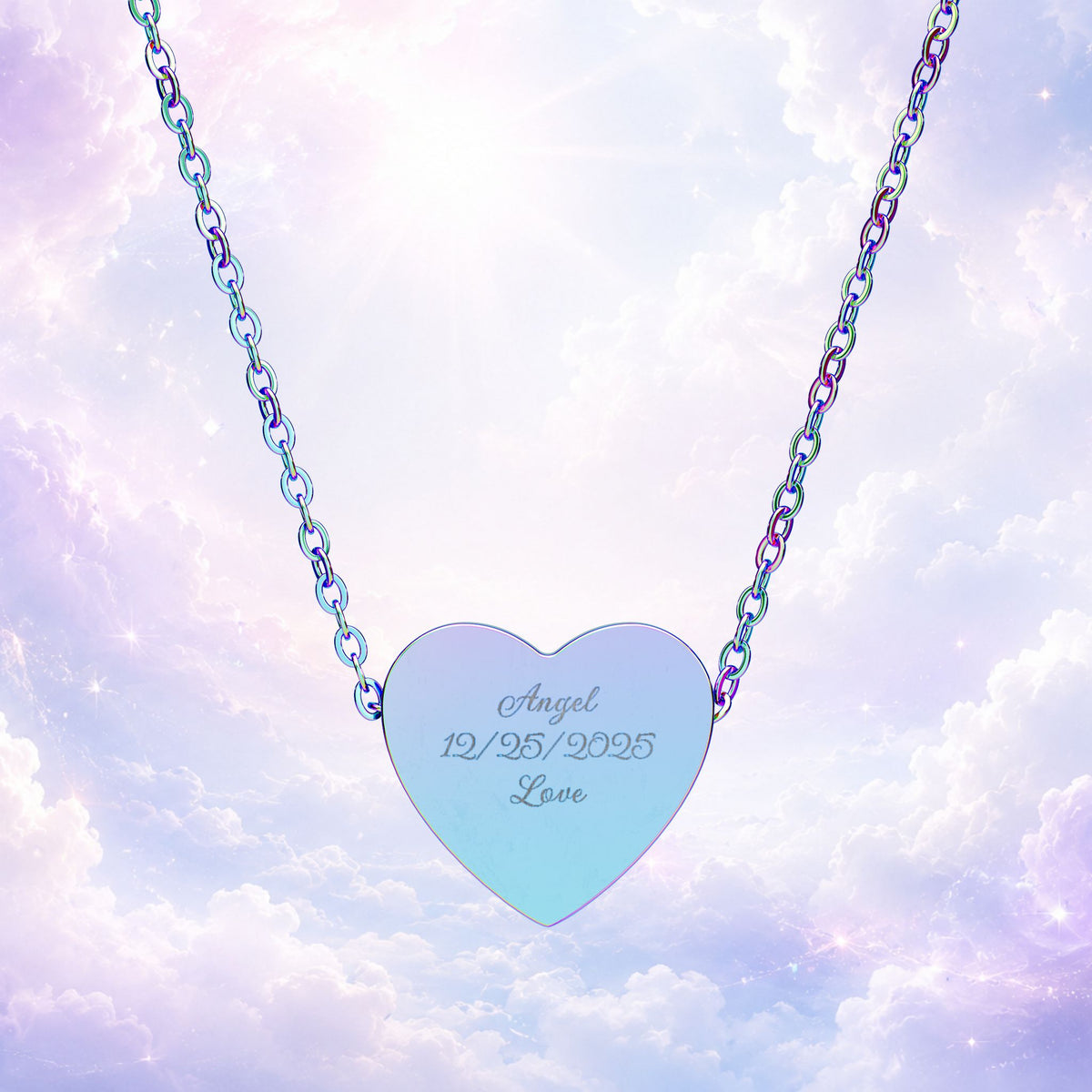 Personalized Engraved Heart Pendant Necklace