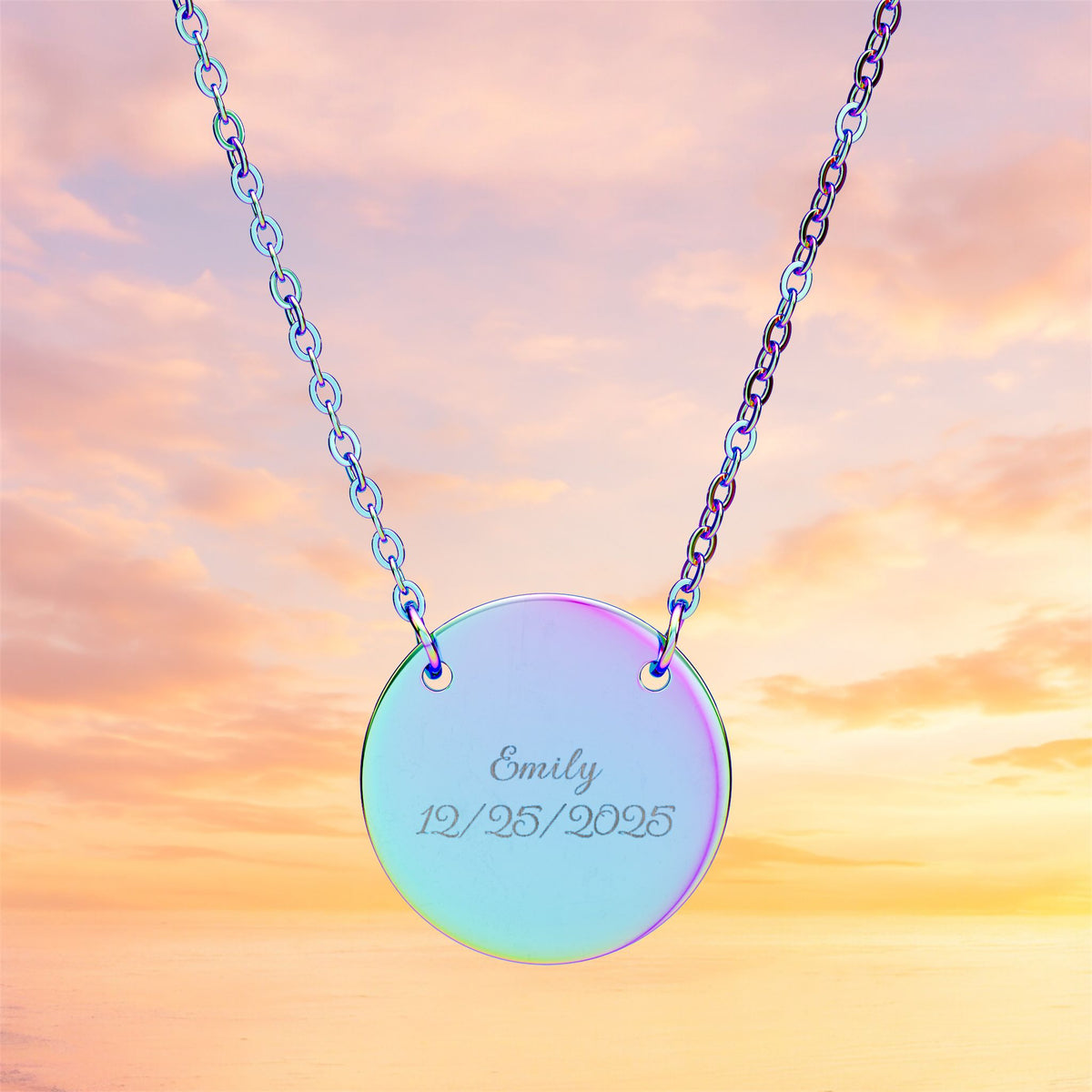 Personalized Circle Name Pendant Necklace