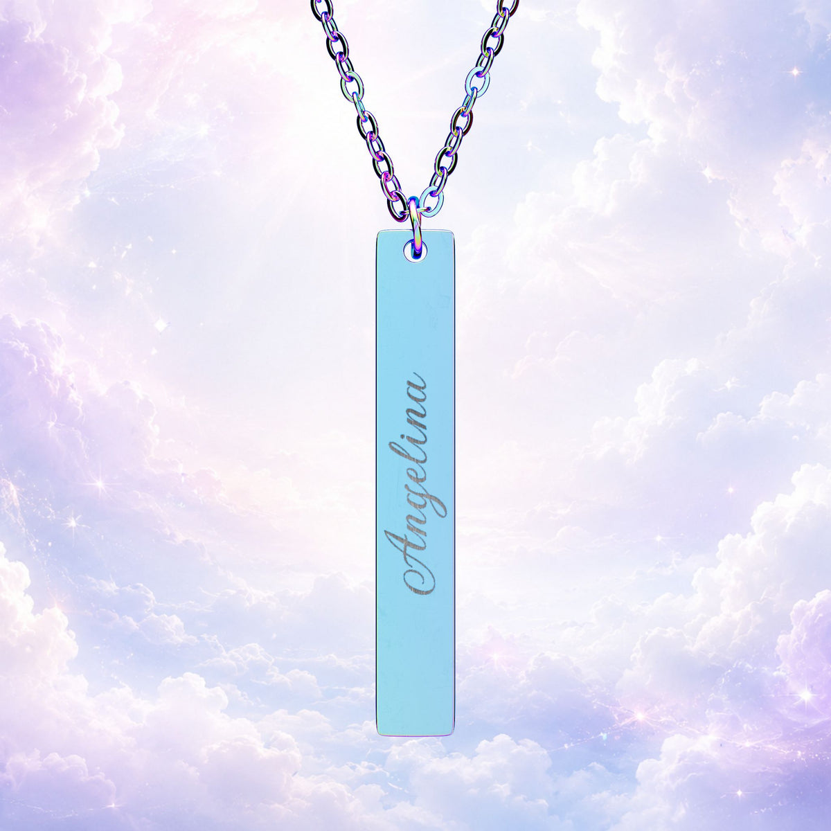 Personalized Vertical Bar Pendant Necklace