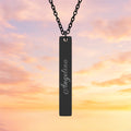 Engraved Vertical Bar Necklace | Personalized Bar Pendant