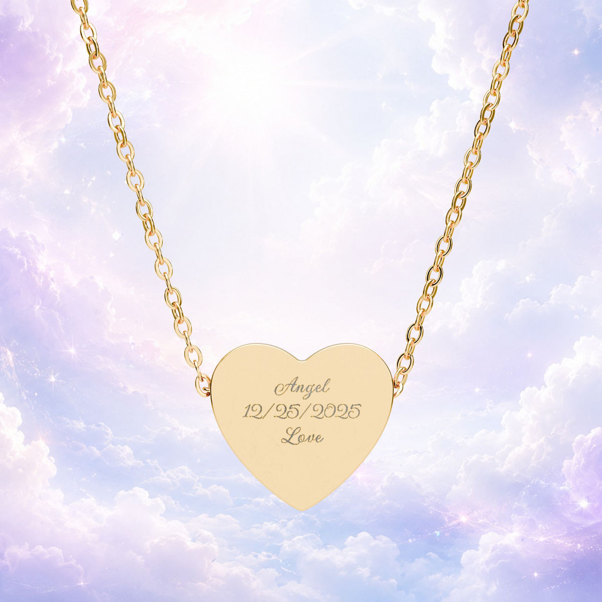 Personalized Engraved Heart Pendant Necklace