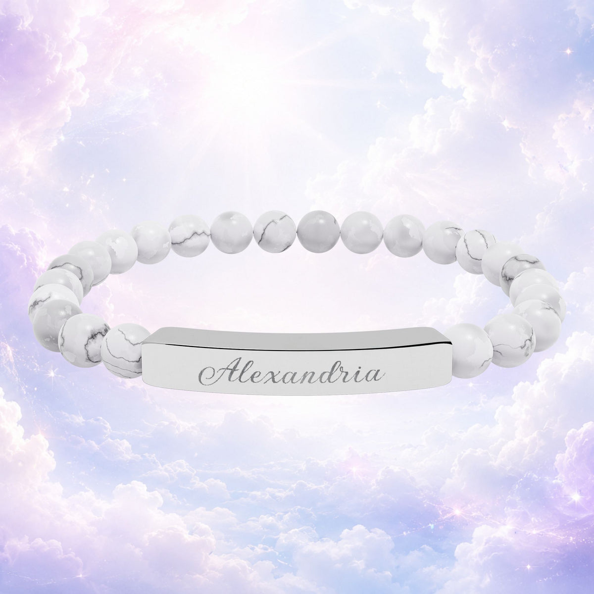 Personalized Natural Stone Bar Bracelet