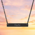 Engraved Horizontal Bar Necklace | Personalized Name Bar Necklace