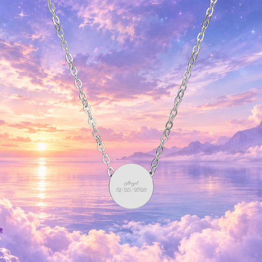 Personalized Mini Circle Pendant Necklace