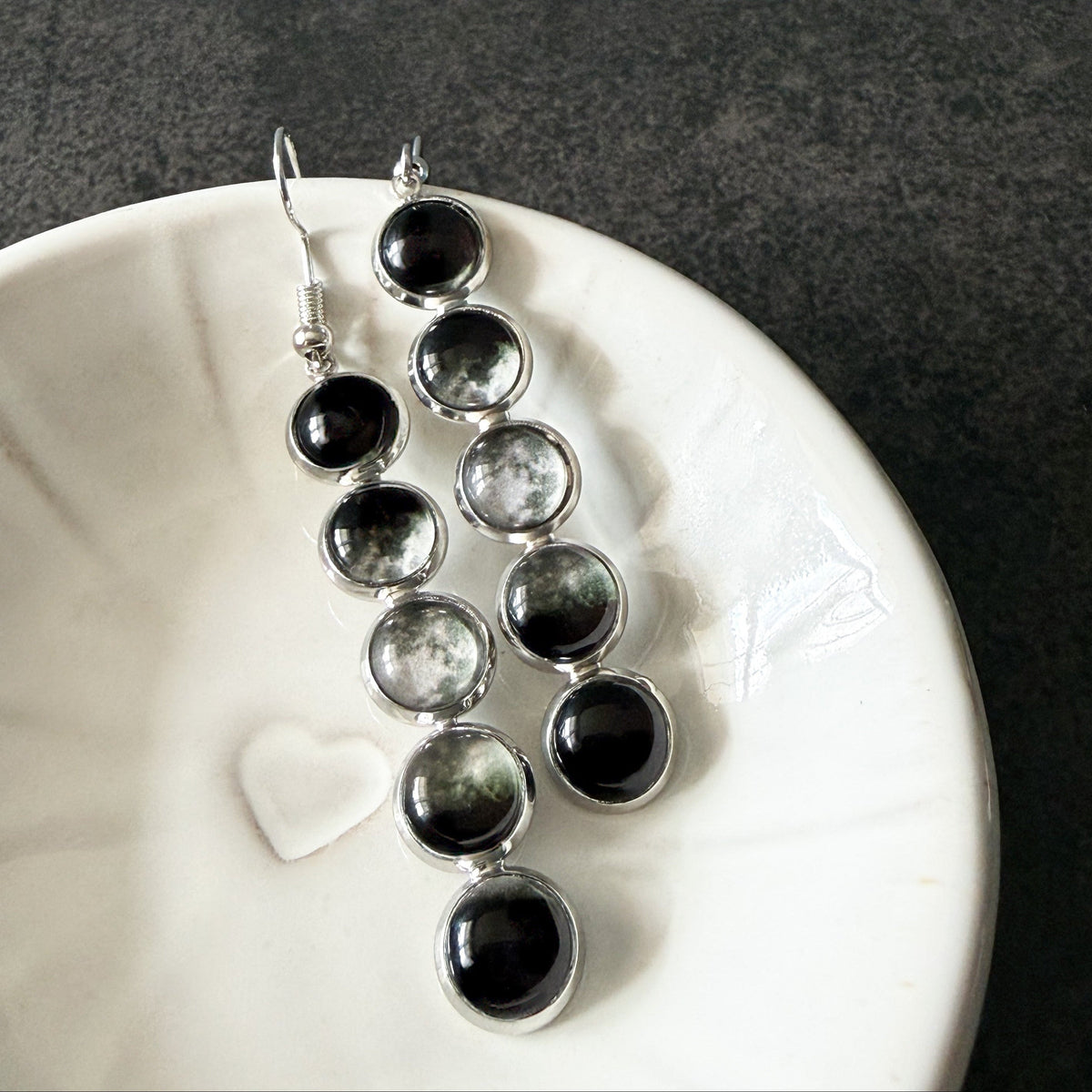 Moon Phase Dangle Earrings