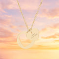 Heart Cutout Engraved Necklace | Heart Pendant Necklace