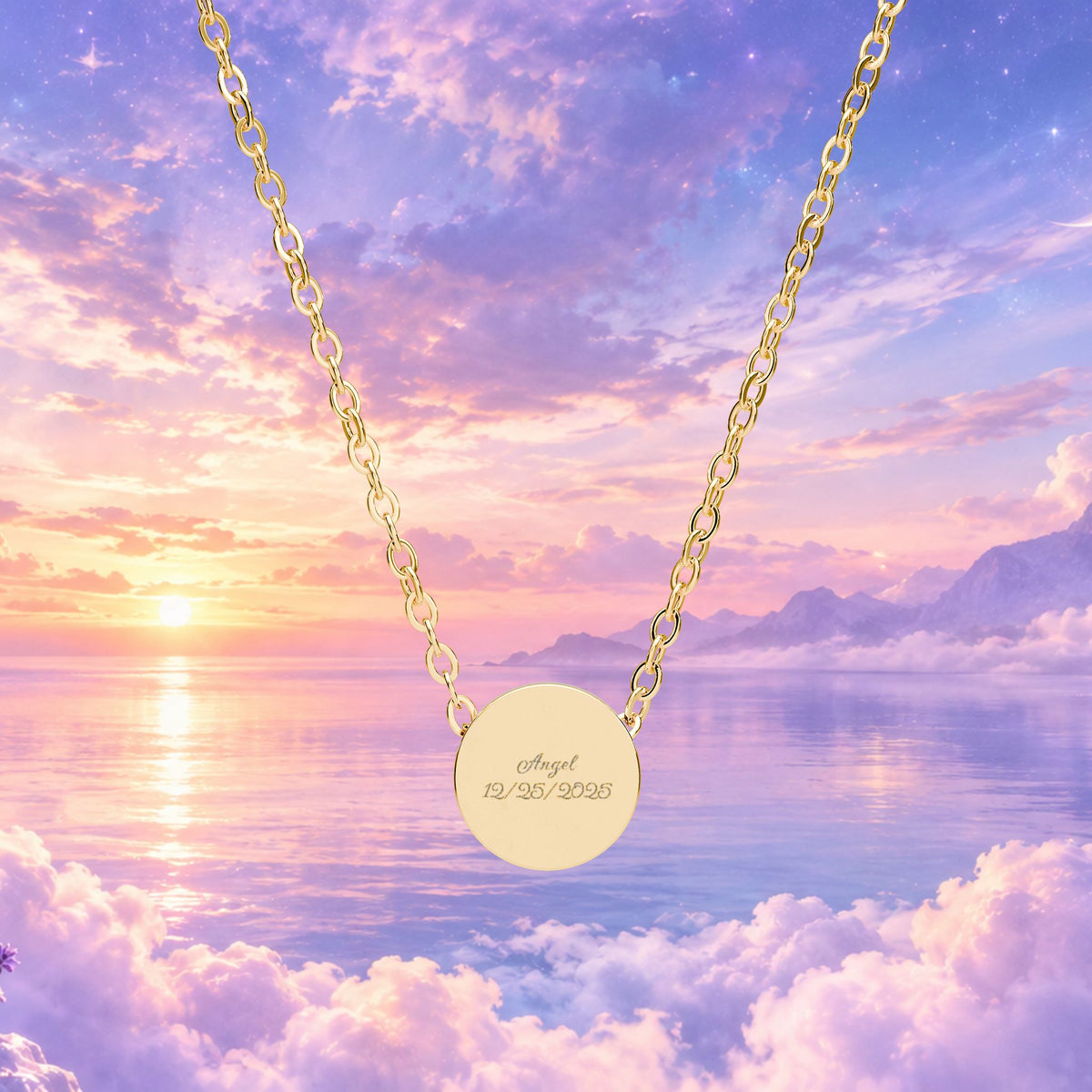 Personalized Mini Circle Pendant Necklace