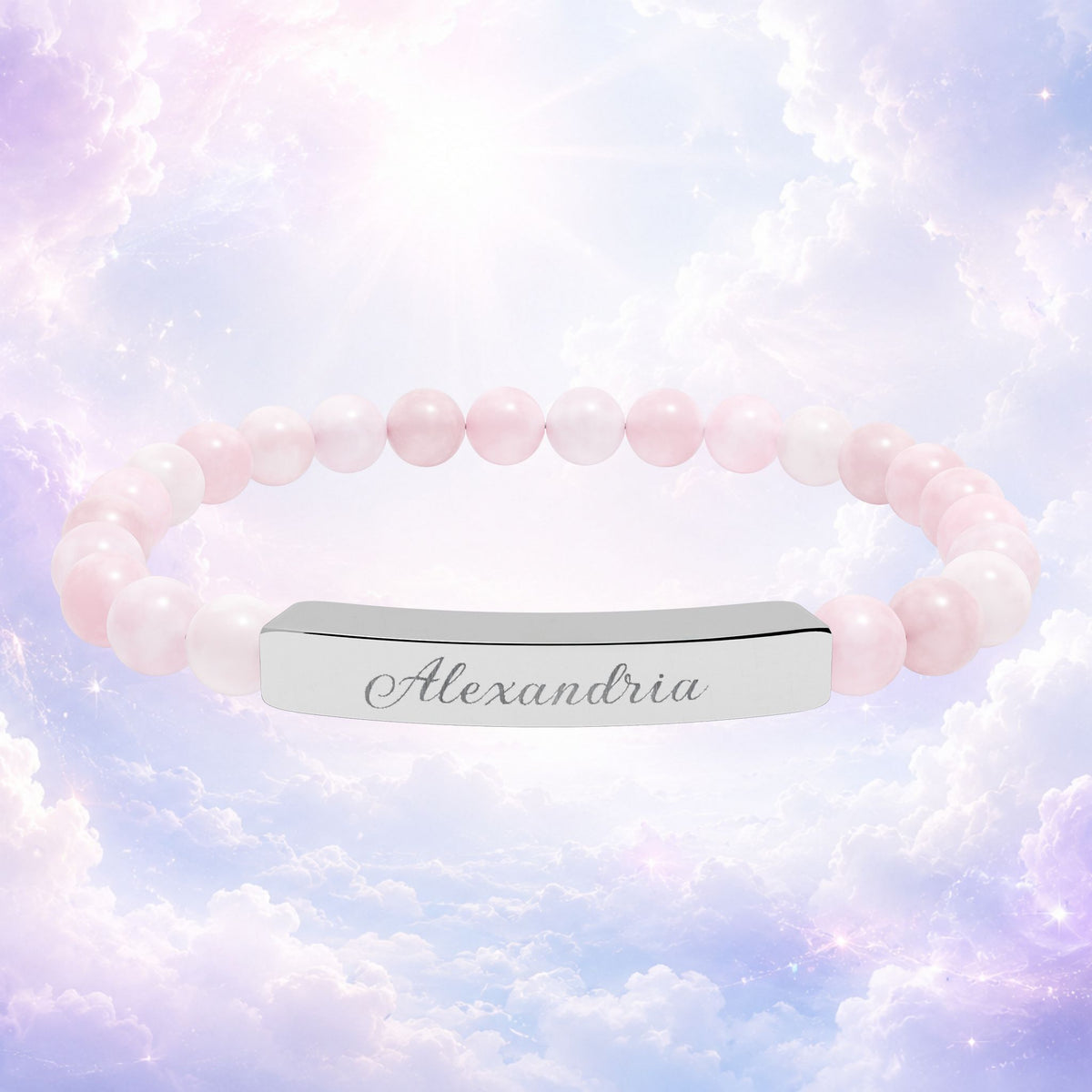 Personalized Natural Stone Bar Bracelet