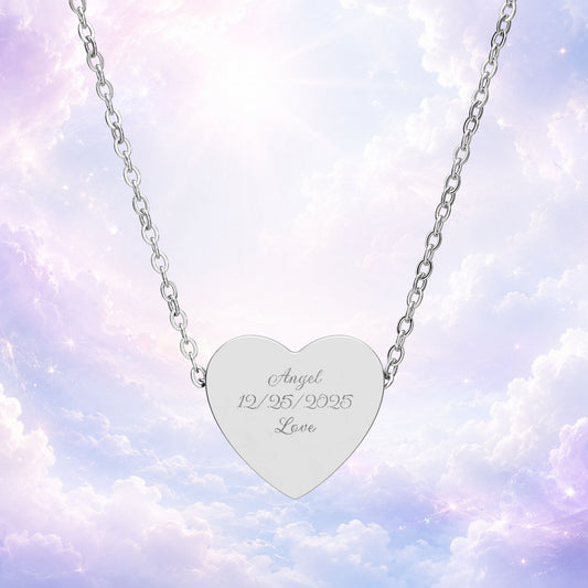 Personalized Engraved Heart Pendant Necklace