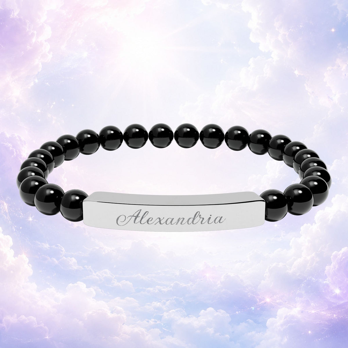 Personalized Natural Stone Bar Bracelet