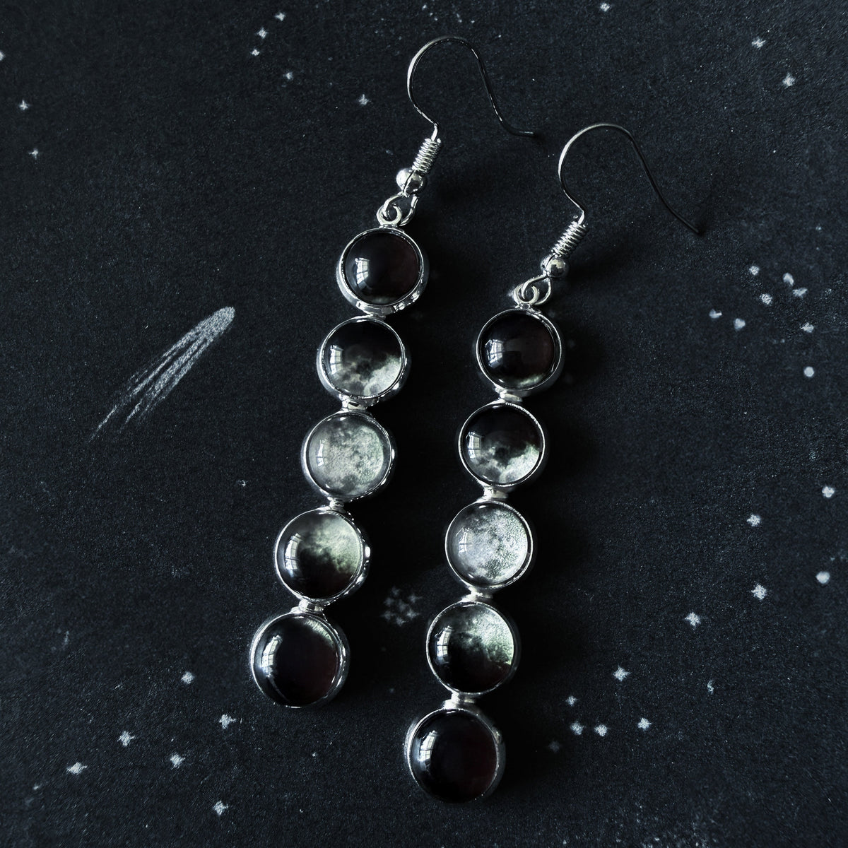 Moon Phase Dangle Earrings