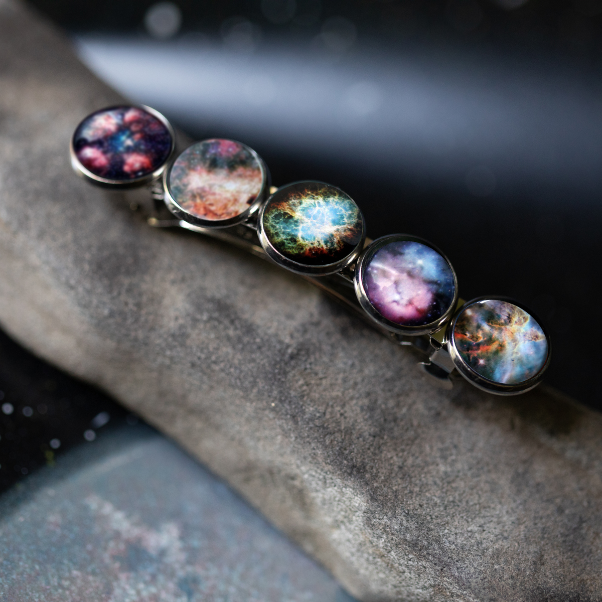 Rainbow Nebula Hair Clip Barrette