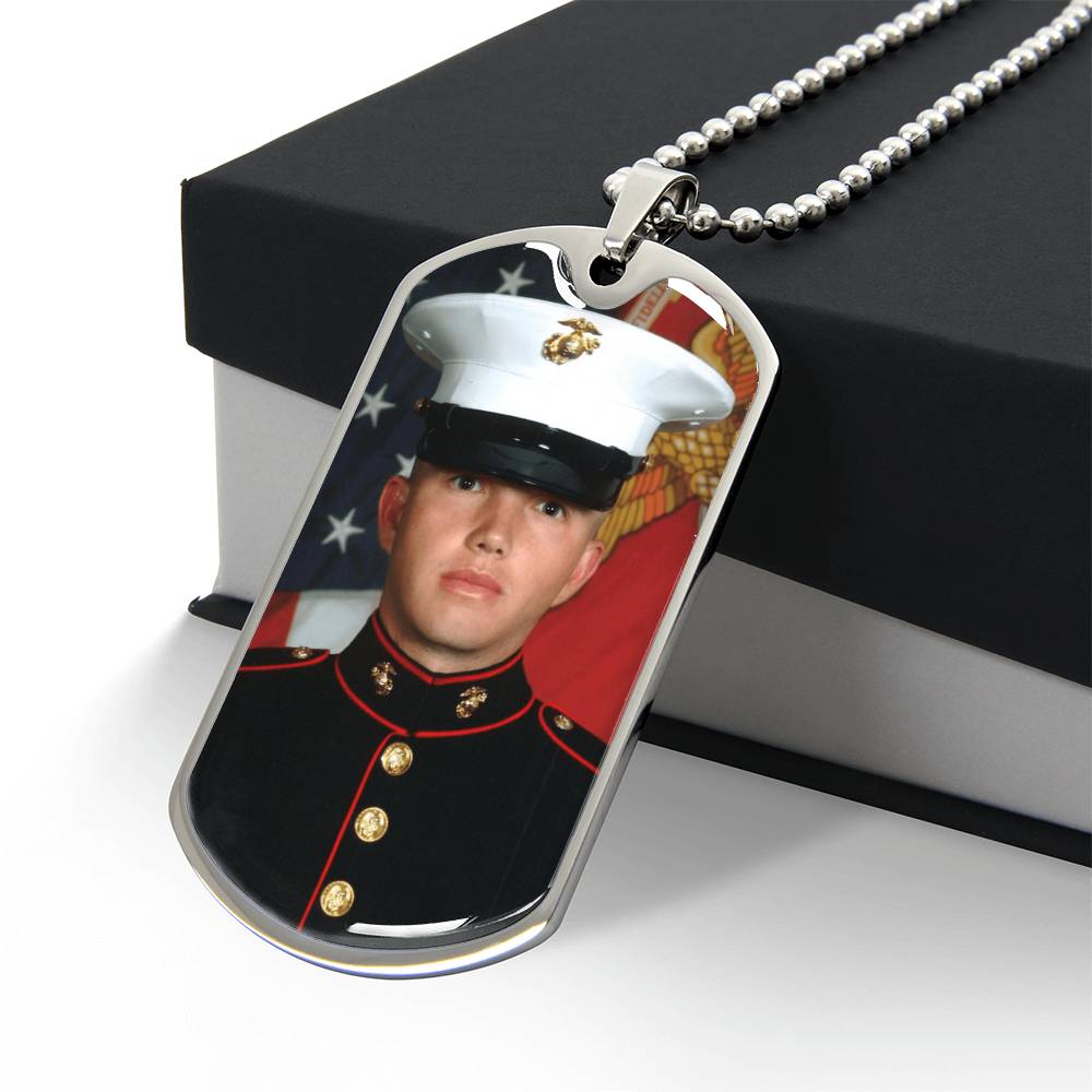 Custom Photo Dog Tag Necklace | Personalized Engraved Pendant for Him