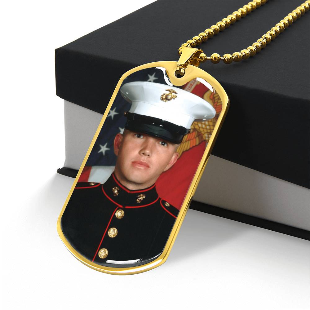 Custom Photo Dog Tag Necklace | Personalized Engraved Pendant for Him