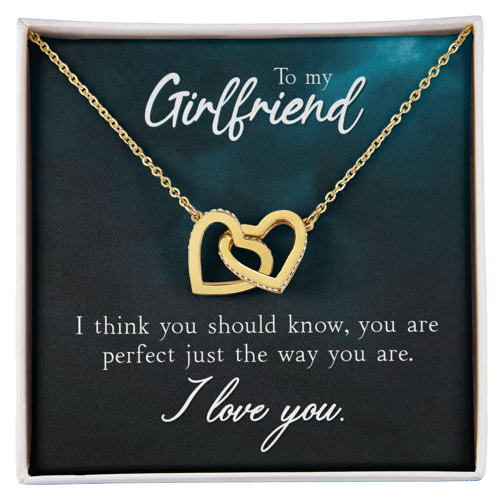 To My Girlfriend - Interlocking Hearts Necklace