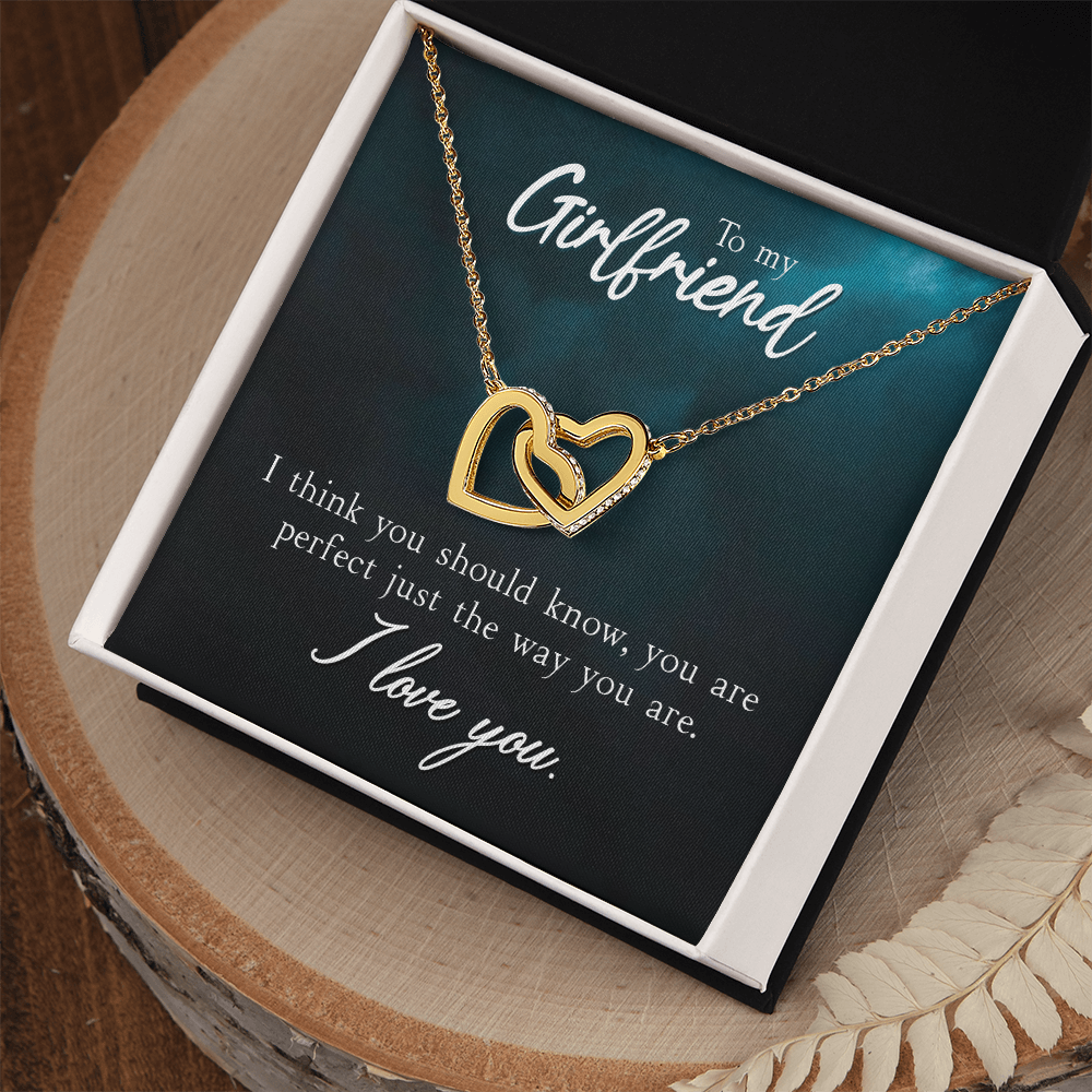 To My Girlfriend Interlocking Hearts Necklace