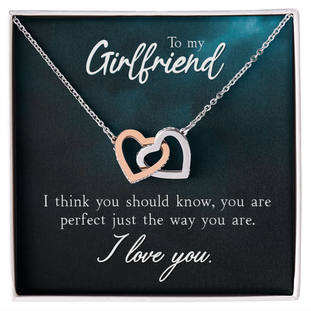 To My Girlfriend - Interlocking Hearts Necklace