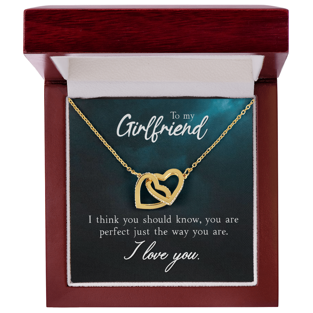 To My Girlfriend - Interlocking Hearts Necklace