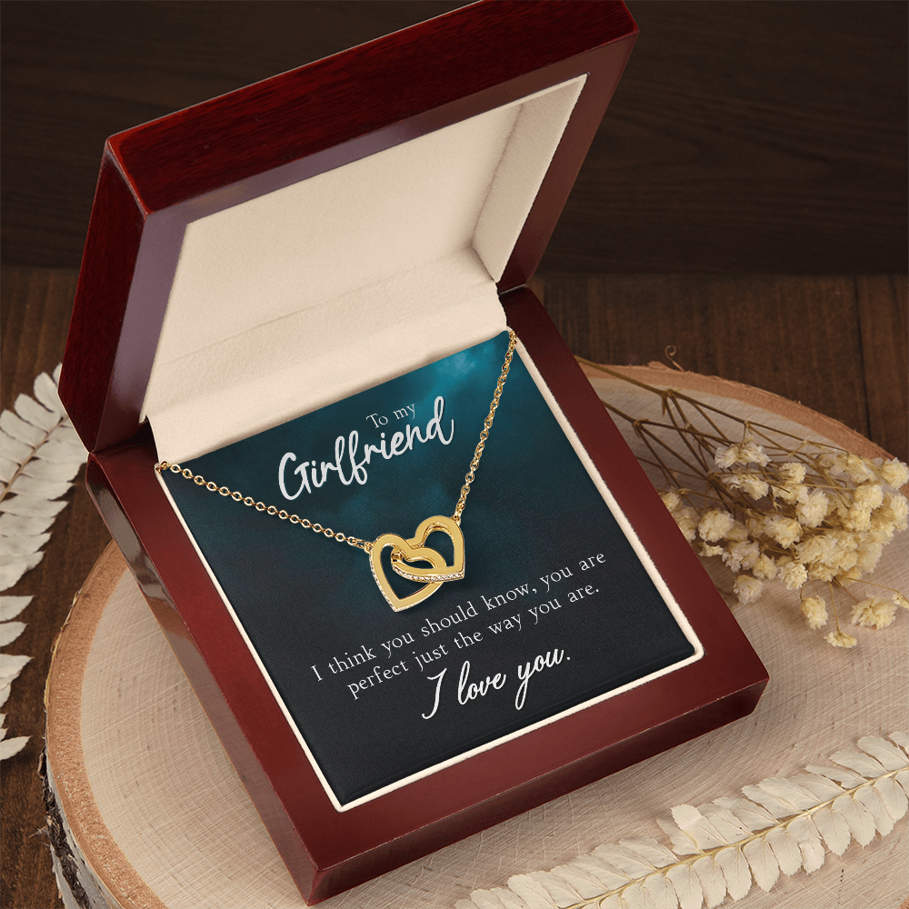 To My Girlfriend - Interlocking Hearts Necklace