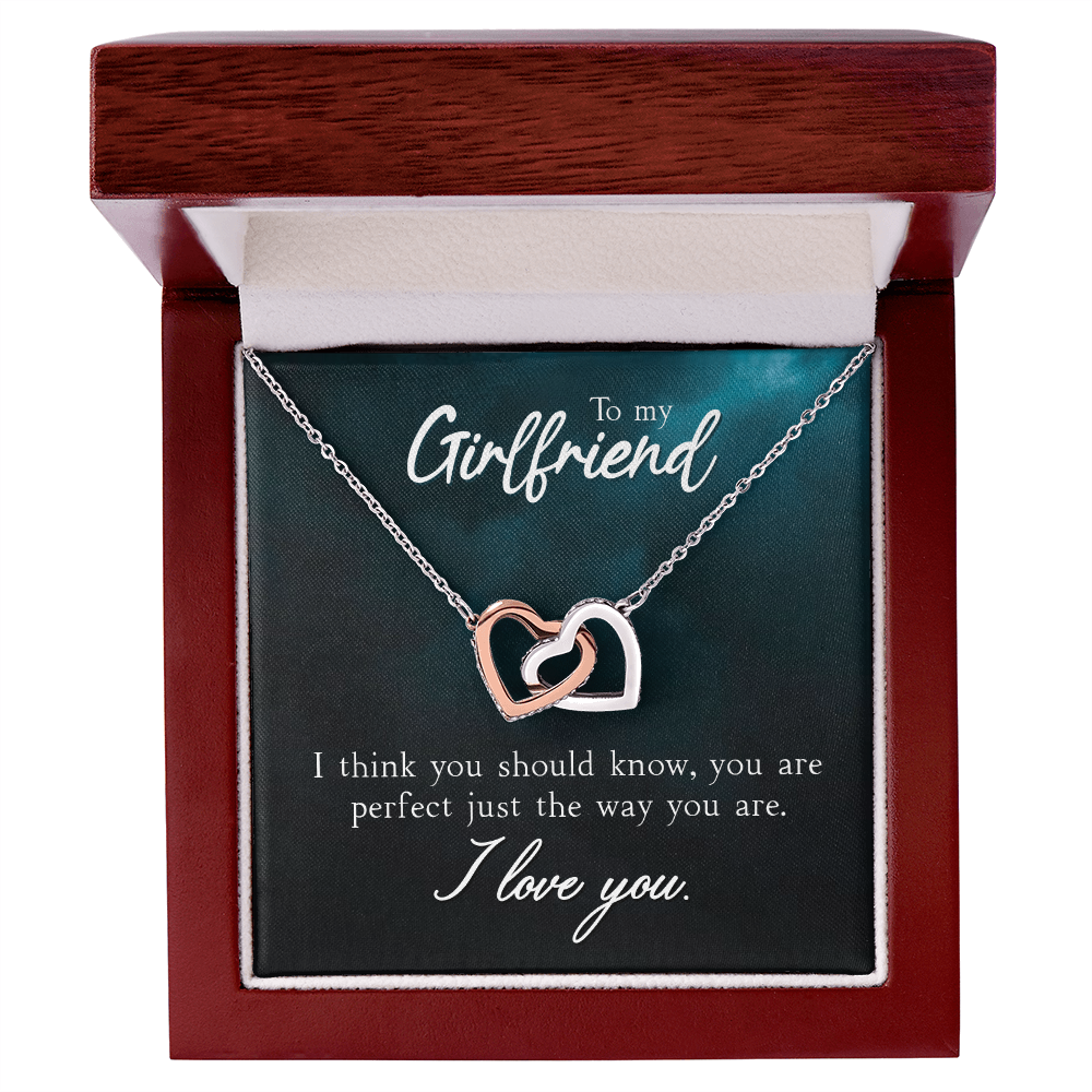 To My Girlfriend - Interlocking Hearts Necklace