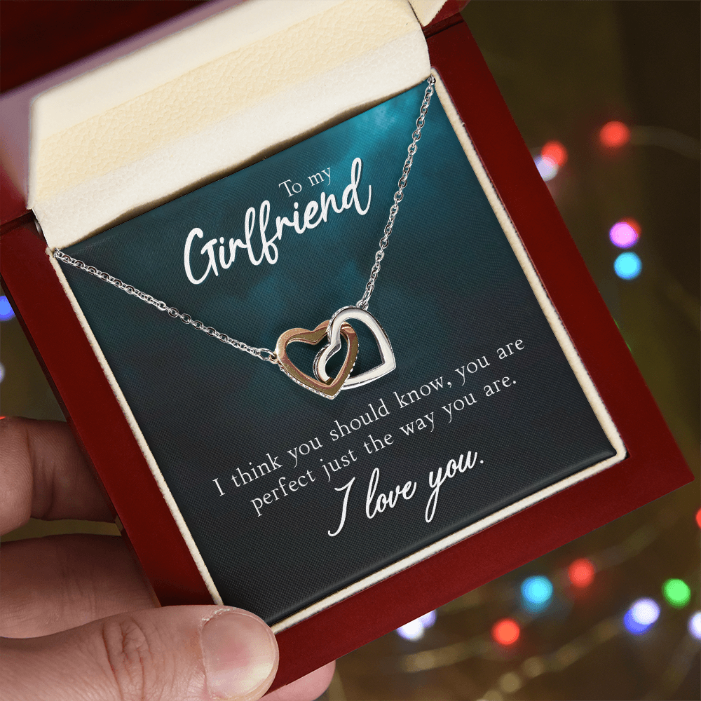 To My Girlfriend - Interlocking Hearts Necklace