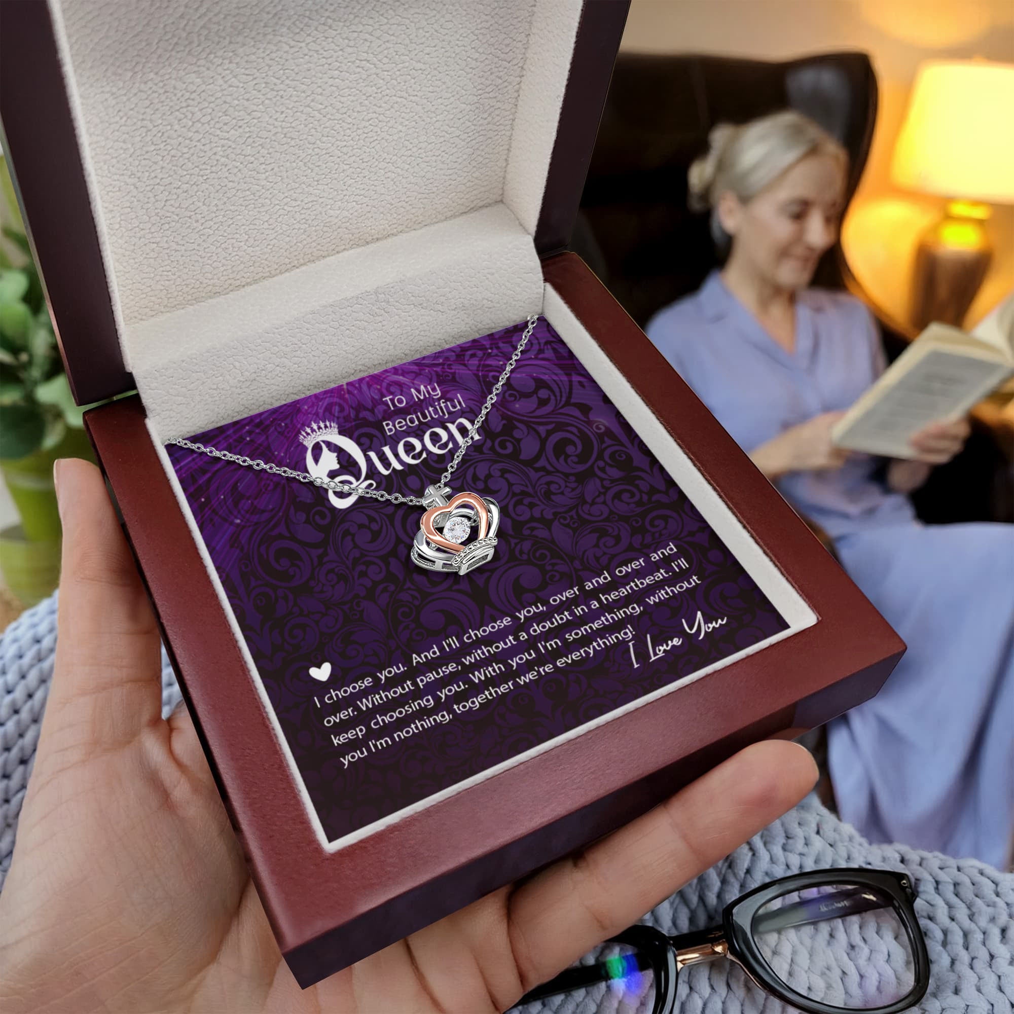 To My Beautiful Queen – Crown Pendant Necklace