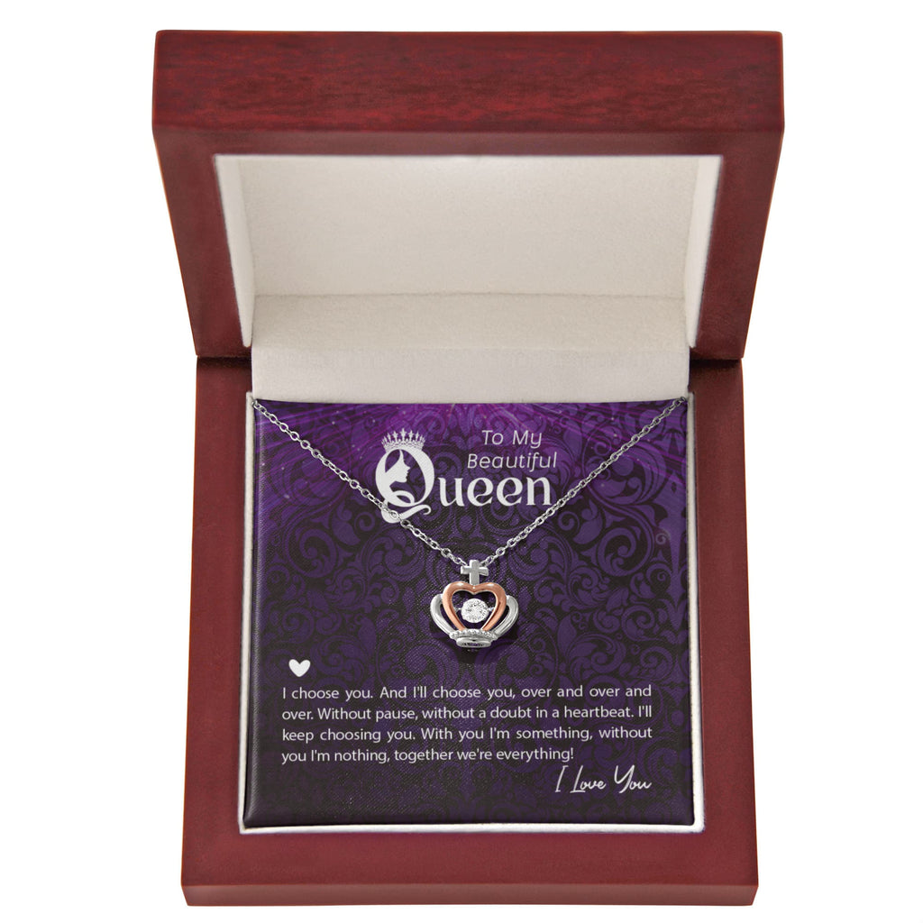 To My Beautiful Queen – Crown Pendant Necklace