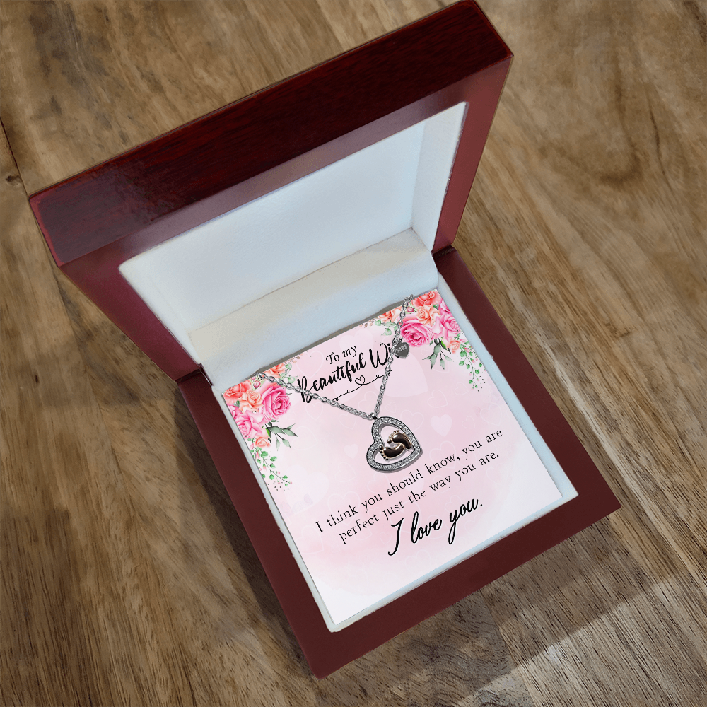 To My Beautiful Wife – Baby Feet Heart Necklace