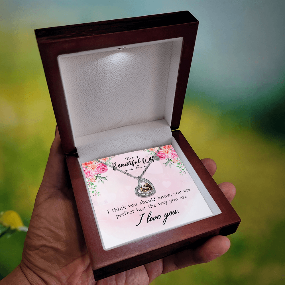 To My Beautiful Wife – Baby Feet Heart Necklace