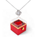 Christmas Rose Gift Set – Elegant Necklace and Rose Jewelry Box for Her