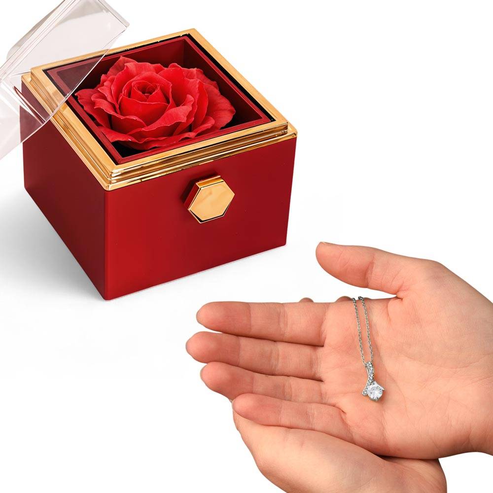 Forever Rose Pendant Gift Set – Romantic Jewelry Box Surprise for Someone Special