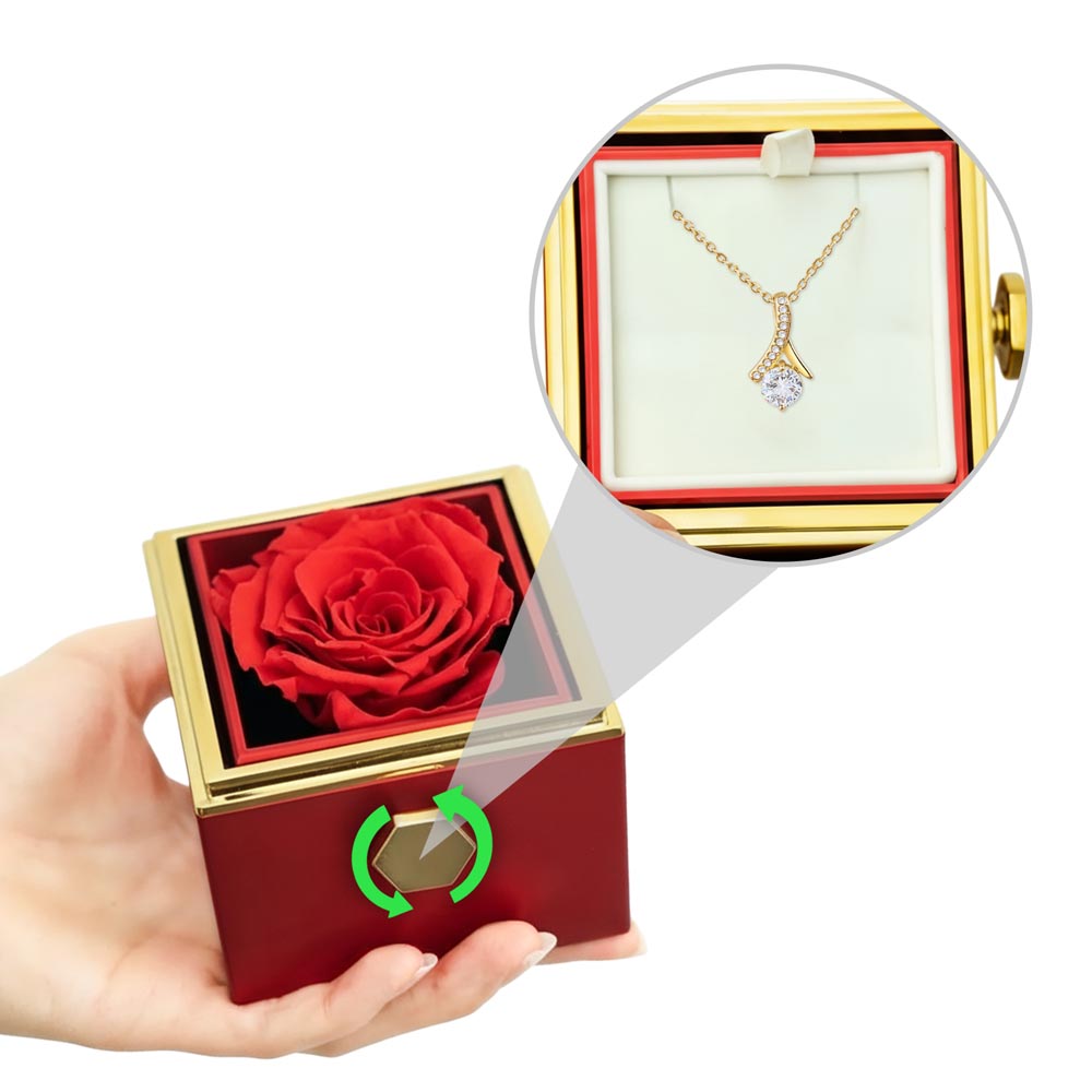 Forever Rose Pendant Gift Set – Romantic Jewelry Box Surprise for Someone Special