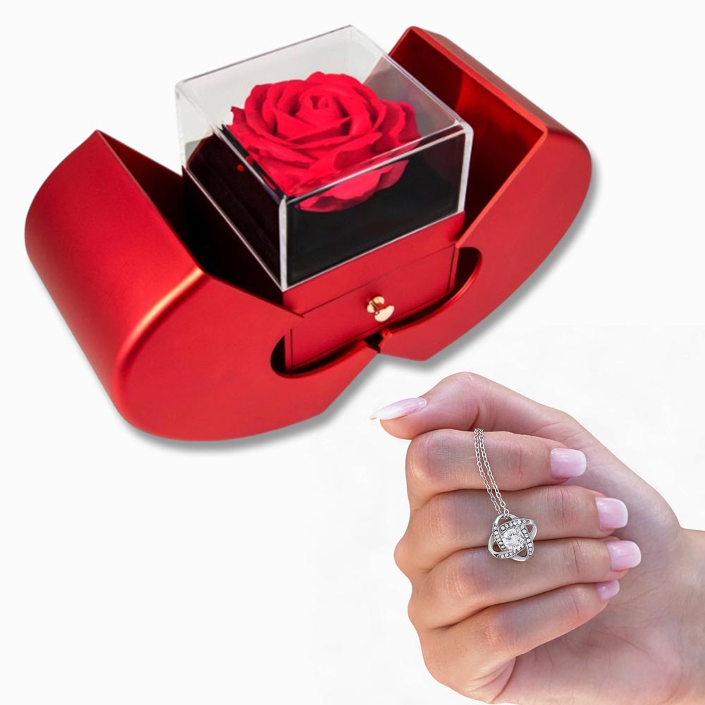 Eternal Love Rose Necklace Gift Set – Timeless Jewelry Box for Her