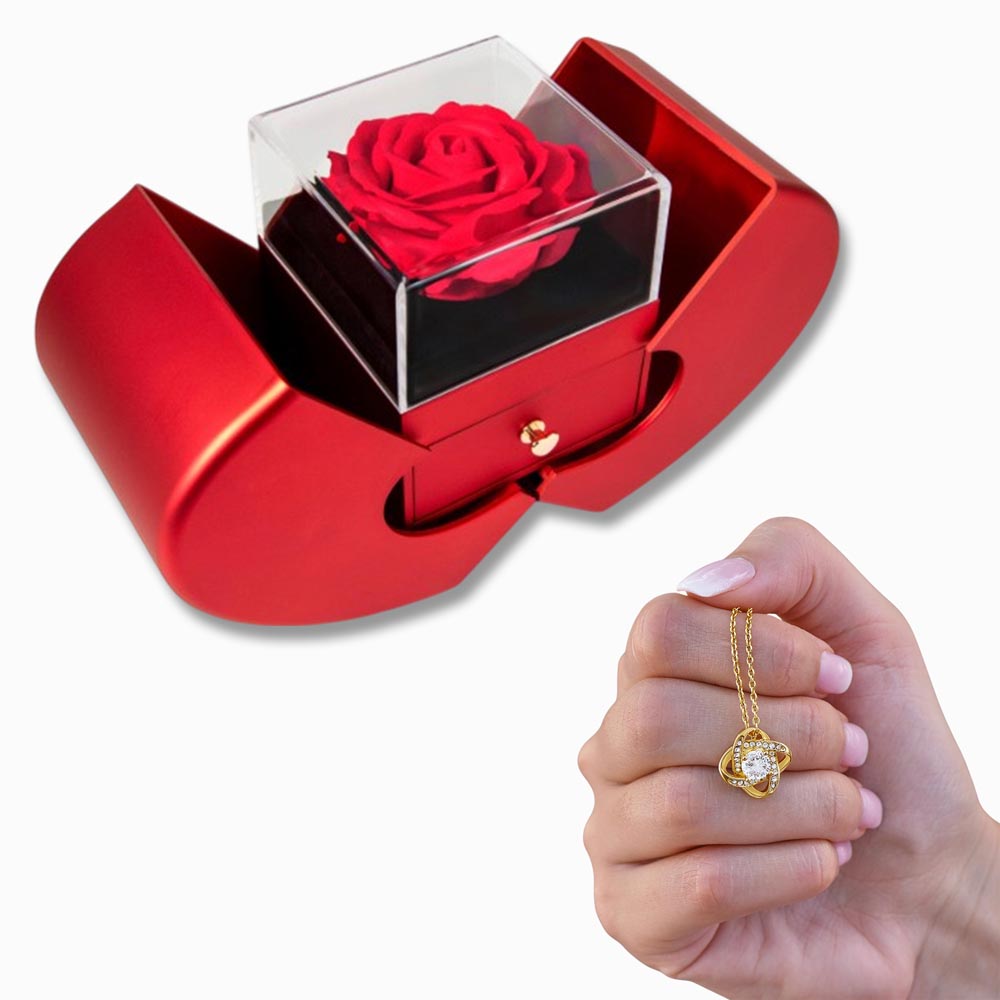 Eternal Love Rose Necklace Gift Set – Timeless Jewelry Box for Her