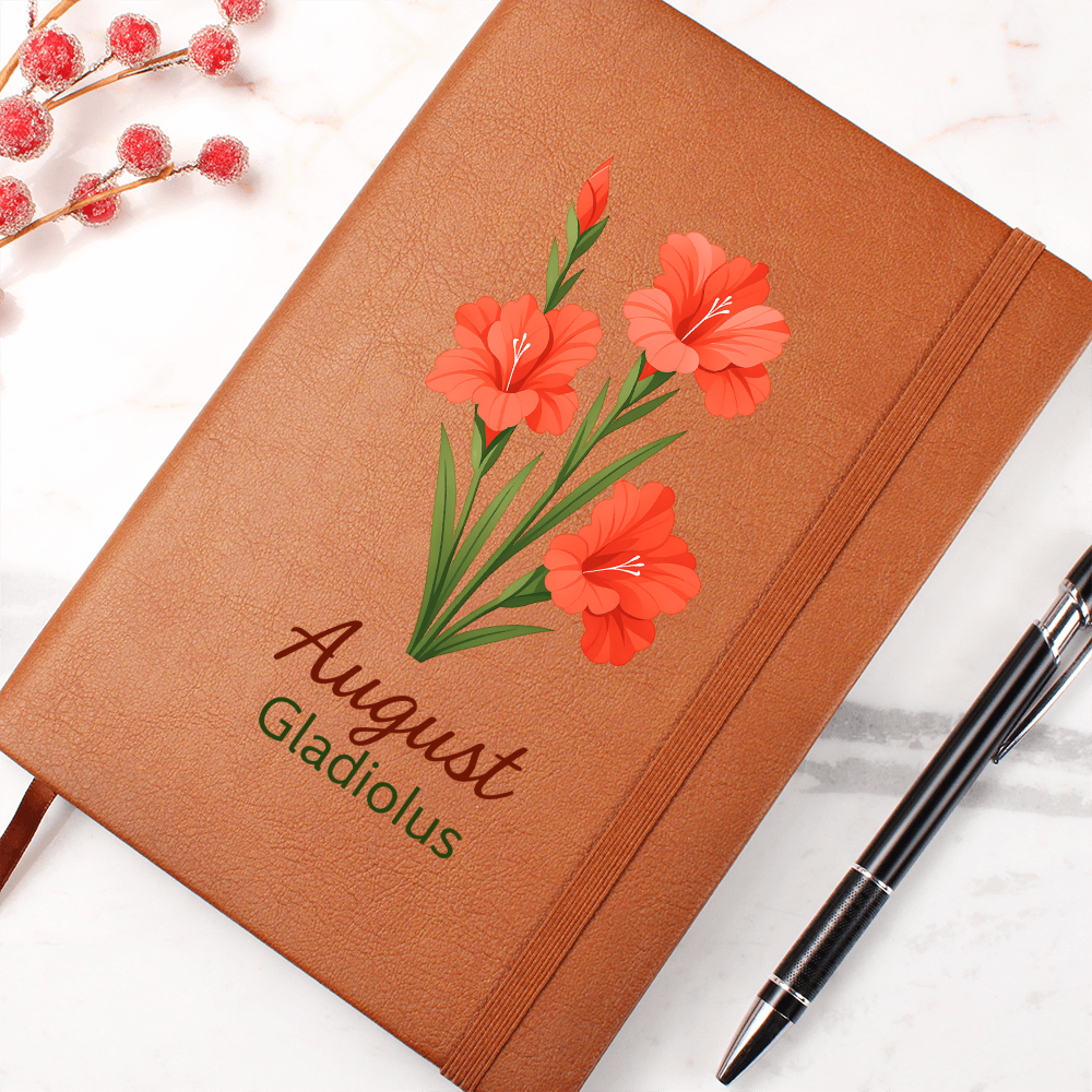 Elegant Minimalist Birth Flower Journal-August