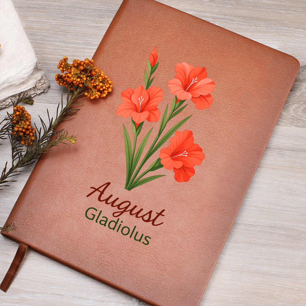 Elegant Minimalist Birth Flower Journal-August