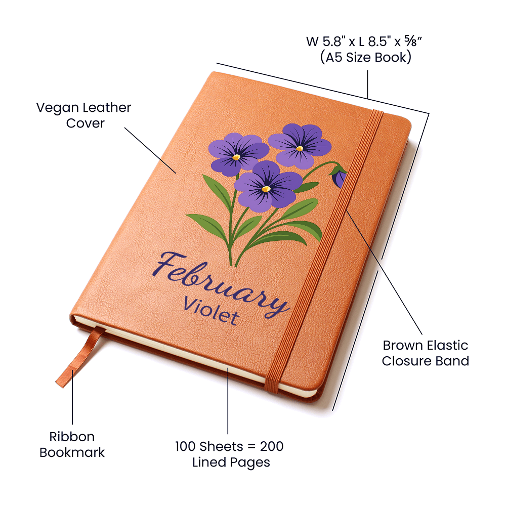 Elegant Minimalist Birth Flower Journal-February