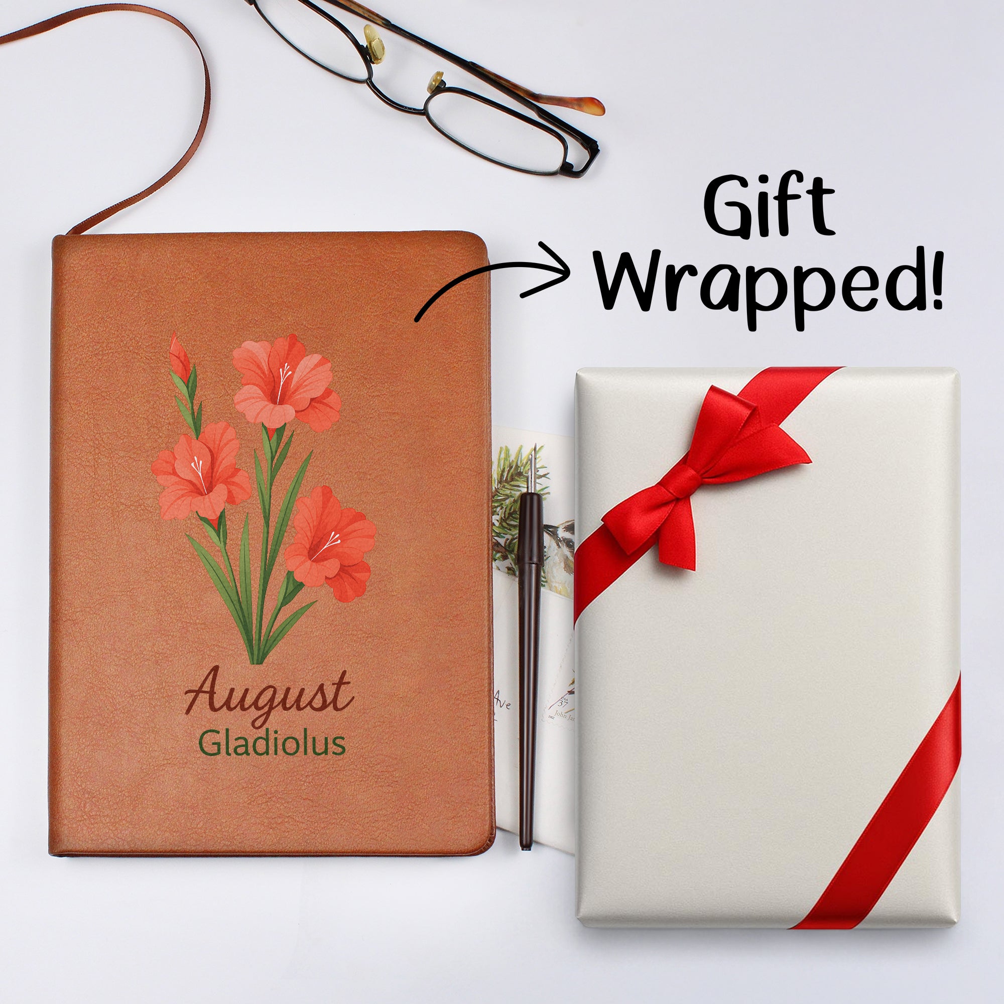 Elegant Minimalist Birth Flower Journal-August