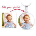 Custom Photo Circle Necklace with Engraving | Personalized Keepsake Gift