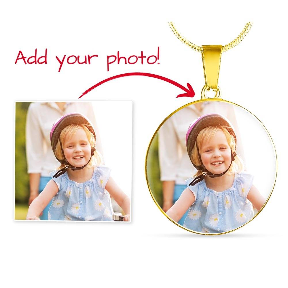 Personalized Circle Photo Pendant Necklace